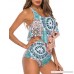 Caracilia Swimsuits for Women Two Piece Bathing Suits Ruffled Top with High Waisted Bottom Tankini Set F-46 B07PVYNW7H
